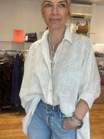 Load image into Gallery viewer, Broderie Anglais White Oversized Shirt
