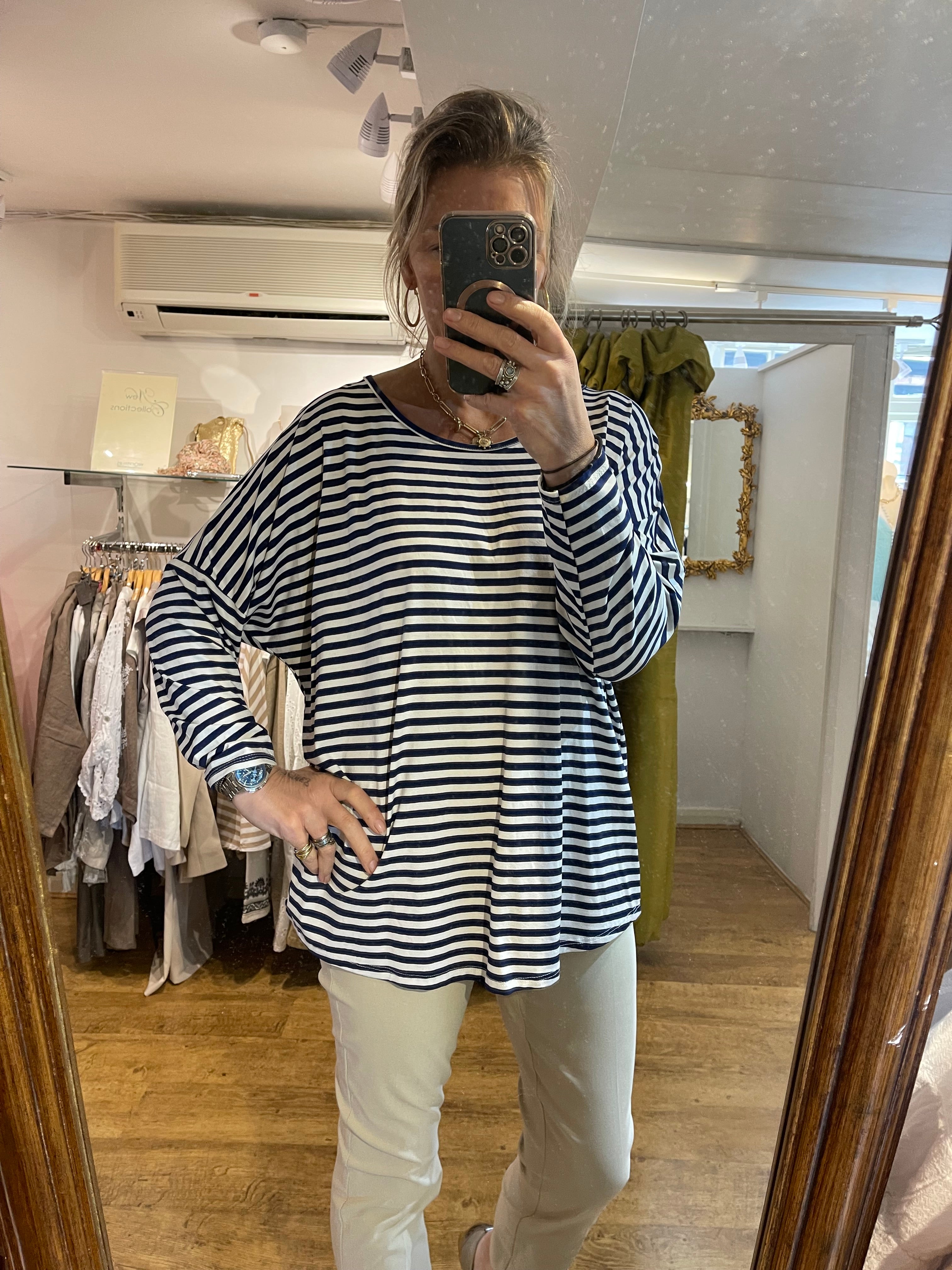 Slouchy Roundneck Striped Tee