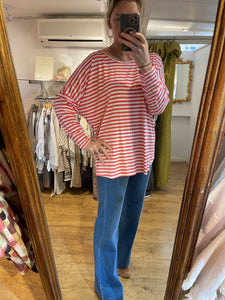 Slouchy Roundneck Striped Tee