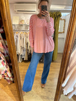Load image into Gallery viewer, Slouchy Roundneck Striped Tee
